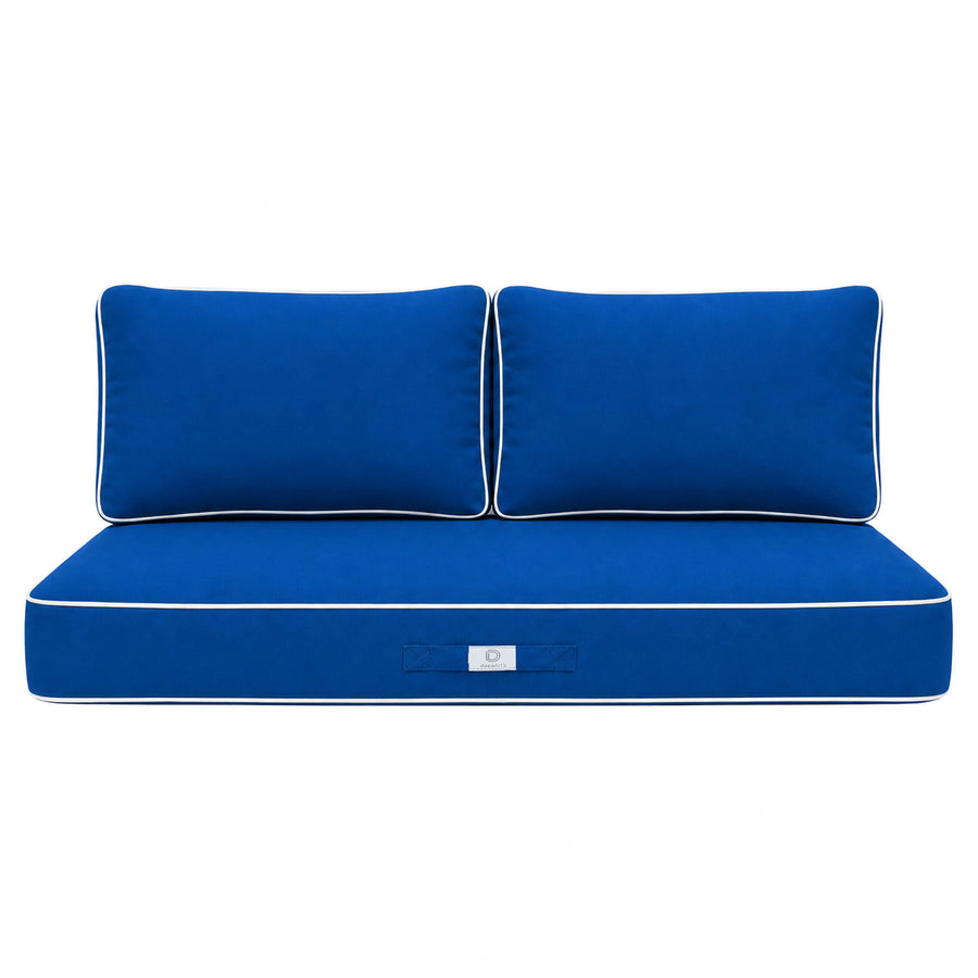 Set Cuscini Premium 120x60 Blu Royal, fodera sfoderabile
