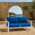 Set Cuscini Premium 120x60 Blu Royal - 1 Seduta + 2 Schienali (Spesso 12cm & Passepoil)