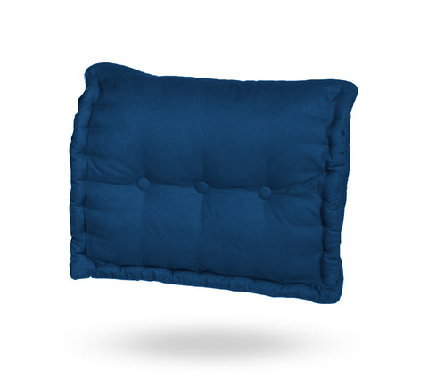 Cuscino schienale pallet imbottito in Poliestere Blu Petrolio 60x40x15cm