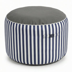 Pouf Rotondo Righe Blu Navy - Premium 270g - Altezza 40cm Diametro 70cm