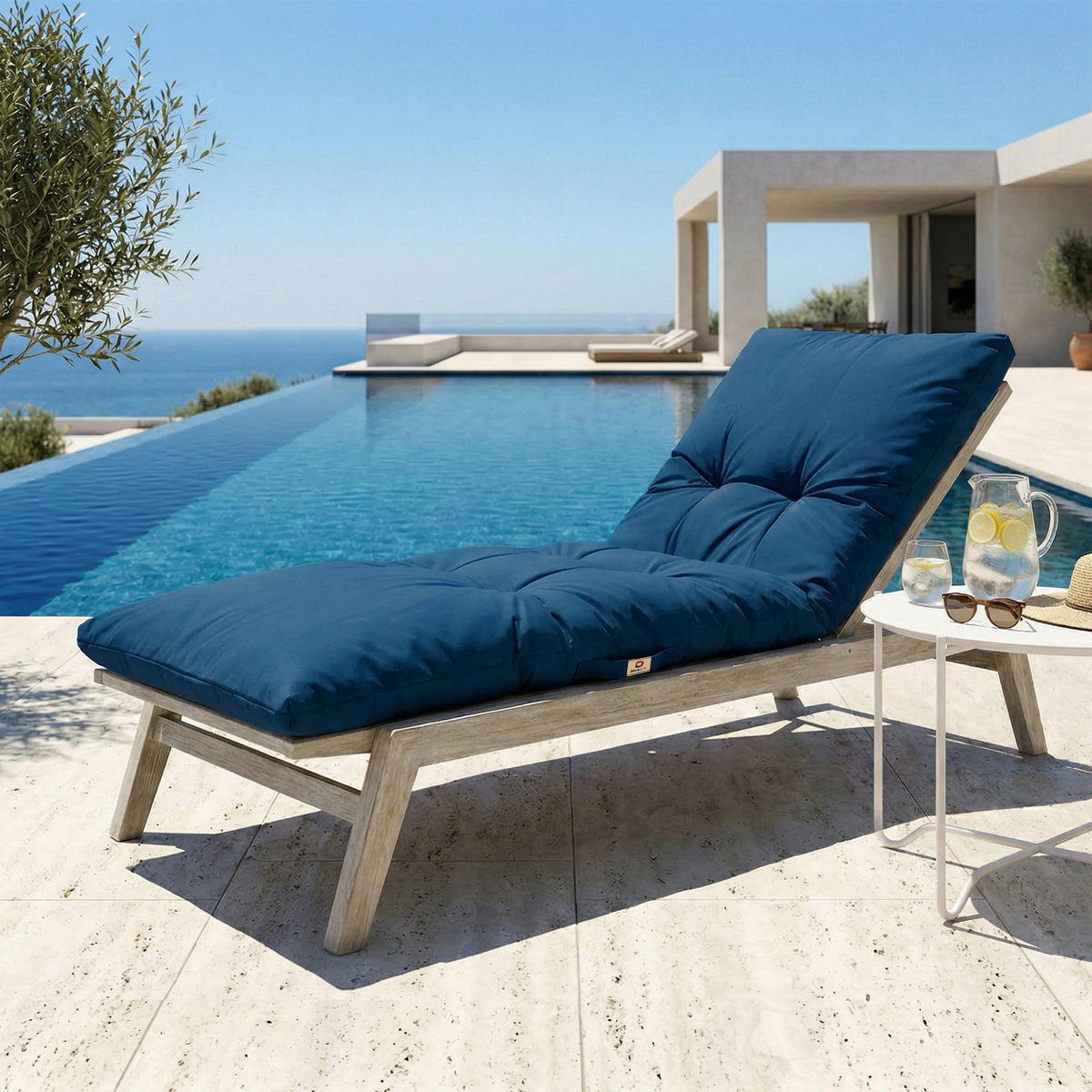 Materassino Lettino Prendisole 185x60 Blu Petrolio – Spesso 12cm & Impermeabile