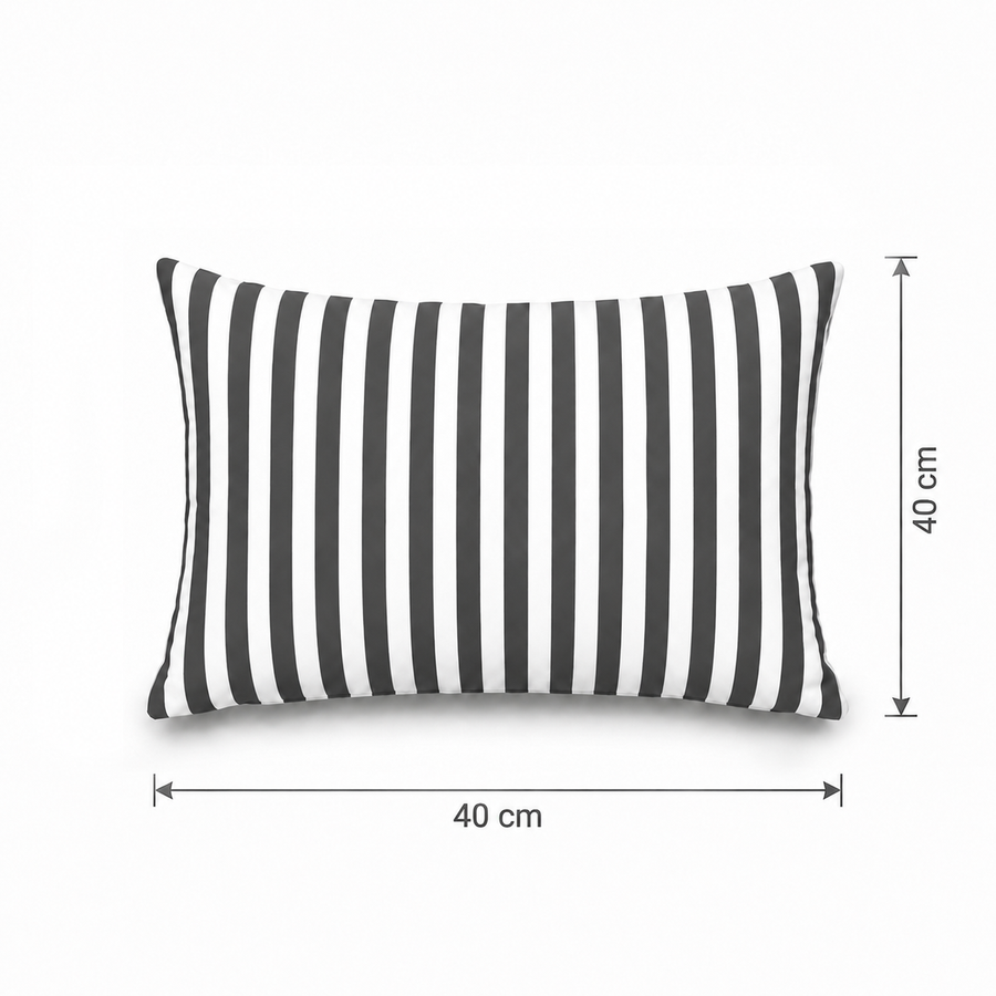Set di 2 Cuscini Decorativi da Giardino 60x35 cm Righe Grigio Scuro – foto 5