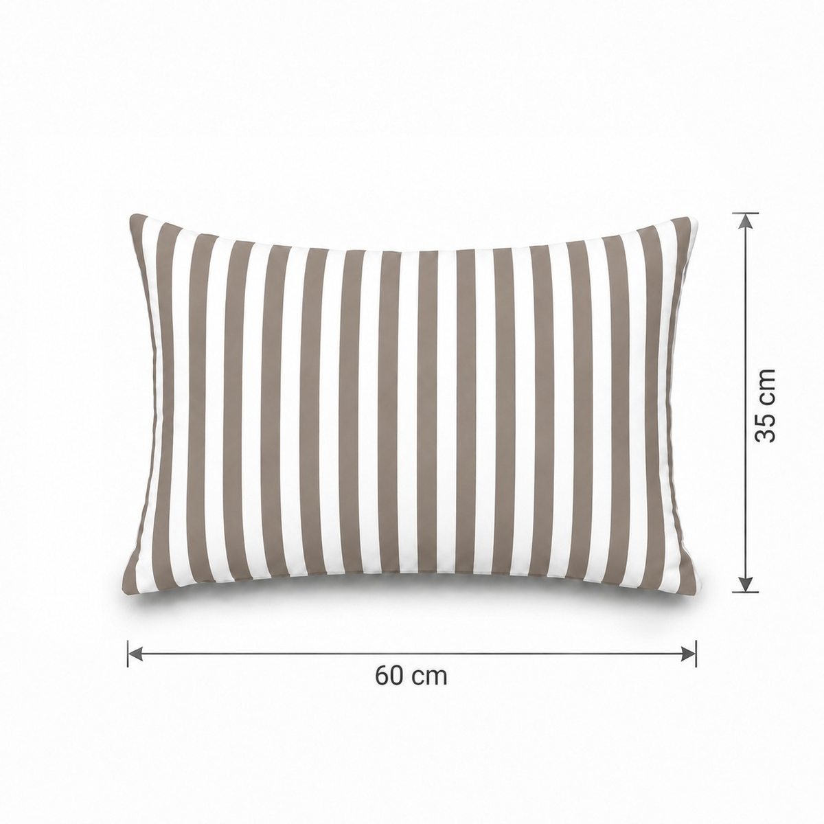 Lot de 2 Coussins d'Appoint Jardin 60x35 cm Rayure Beige - Premium 270g Déhoussable – schema con le misure