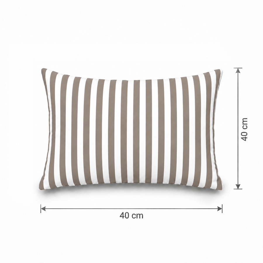 Set di 2 Cuscini Decorativi da Giardino 60x35 cm Righe Beige – foto 5
