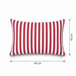 Lot de 2 Coussins d'Appoint Jardin 60x35 cm Rayure Rouge - Premium 270g Déhoussable