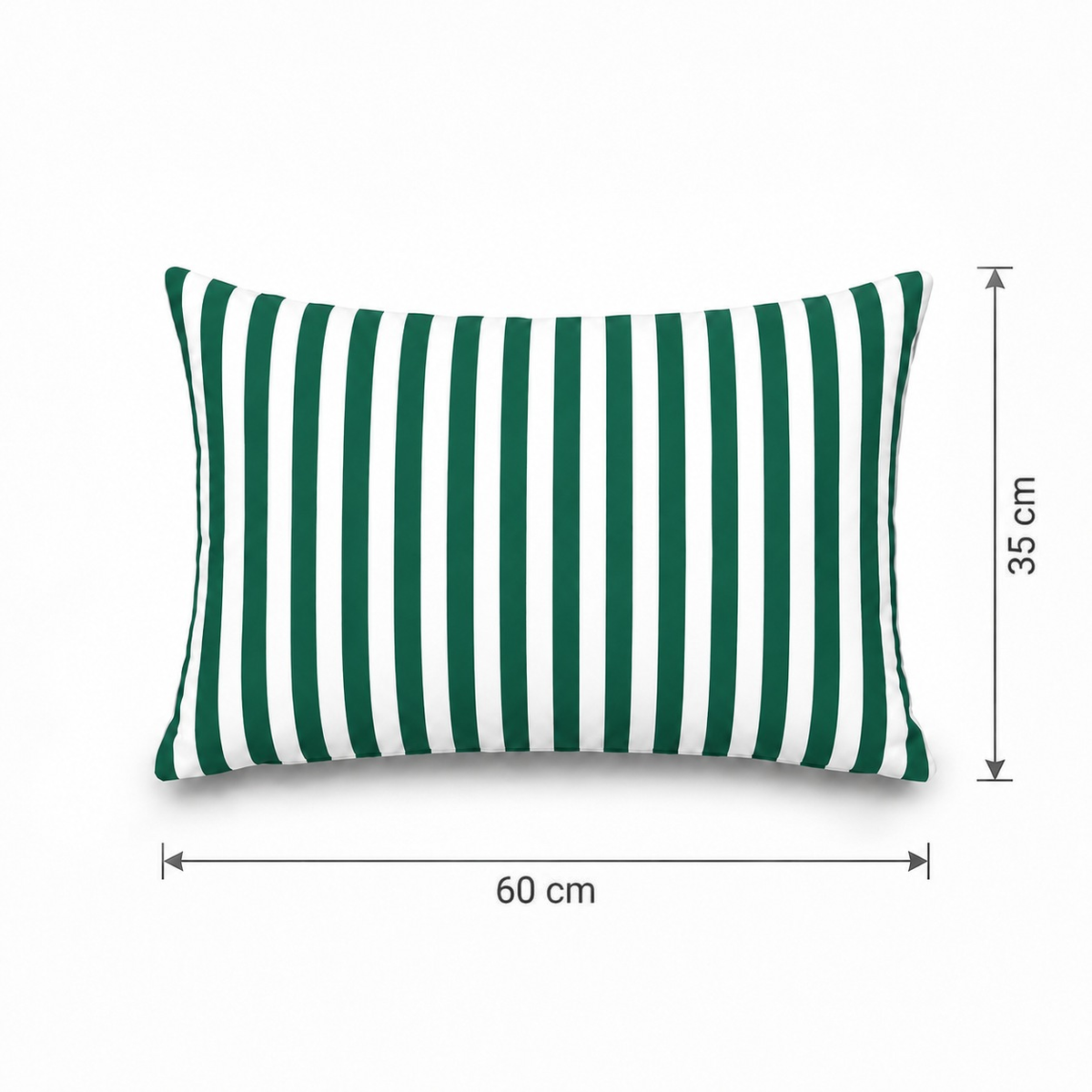 Lot de 2 Coussins d'Appoint Jardin 60x35 cm Rayure Verte - Premium 270g Déhoussable – schema con le misure