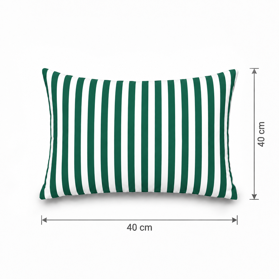 Set di 2 Cuscini Decorativi da Giardino 60x35 cm Righe Verde – foto 5
