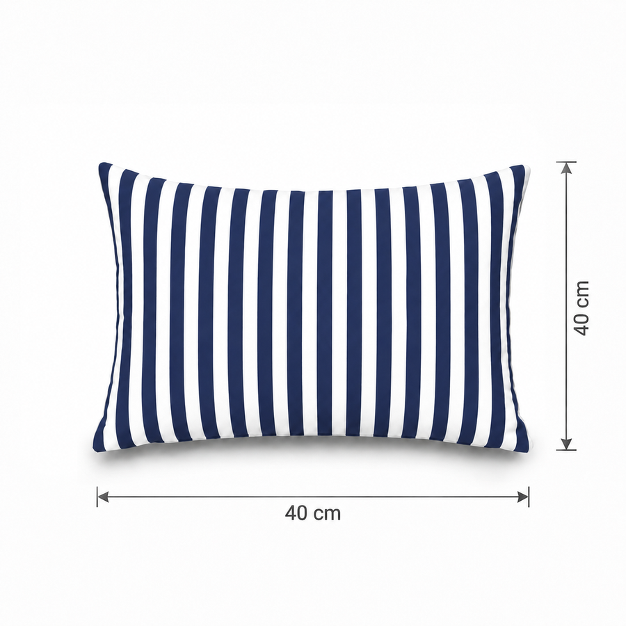 Set di 2 Cuscini Decorativi da Giardino 60x35 cm Righe Blu Navy – foto 5