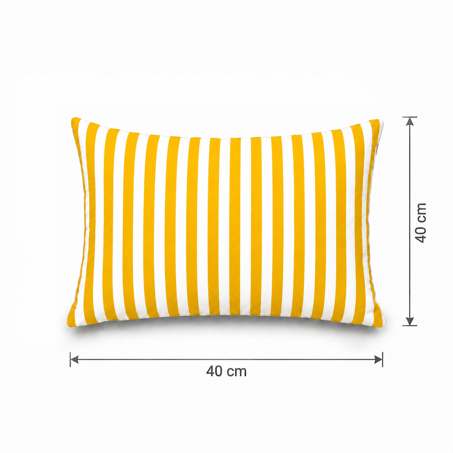 Set di 2 Cuscini Decorativi da Giardino 60x35 cm Righe Giallo – foto 5