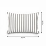 Lot de 2 Coussins d'Appoint Jardin 60x35 cm Rayure Gris Clair - Premium 270g Déhoussable