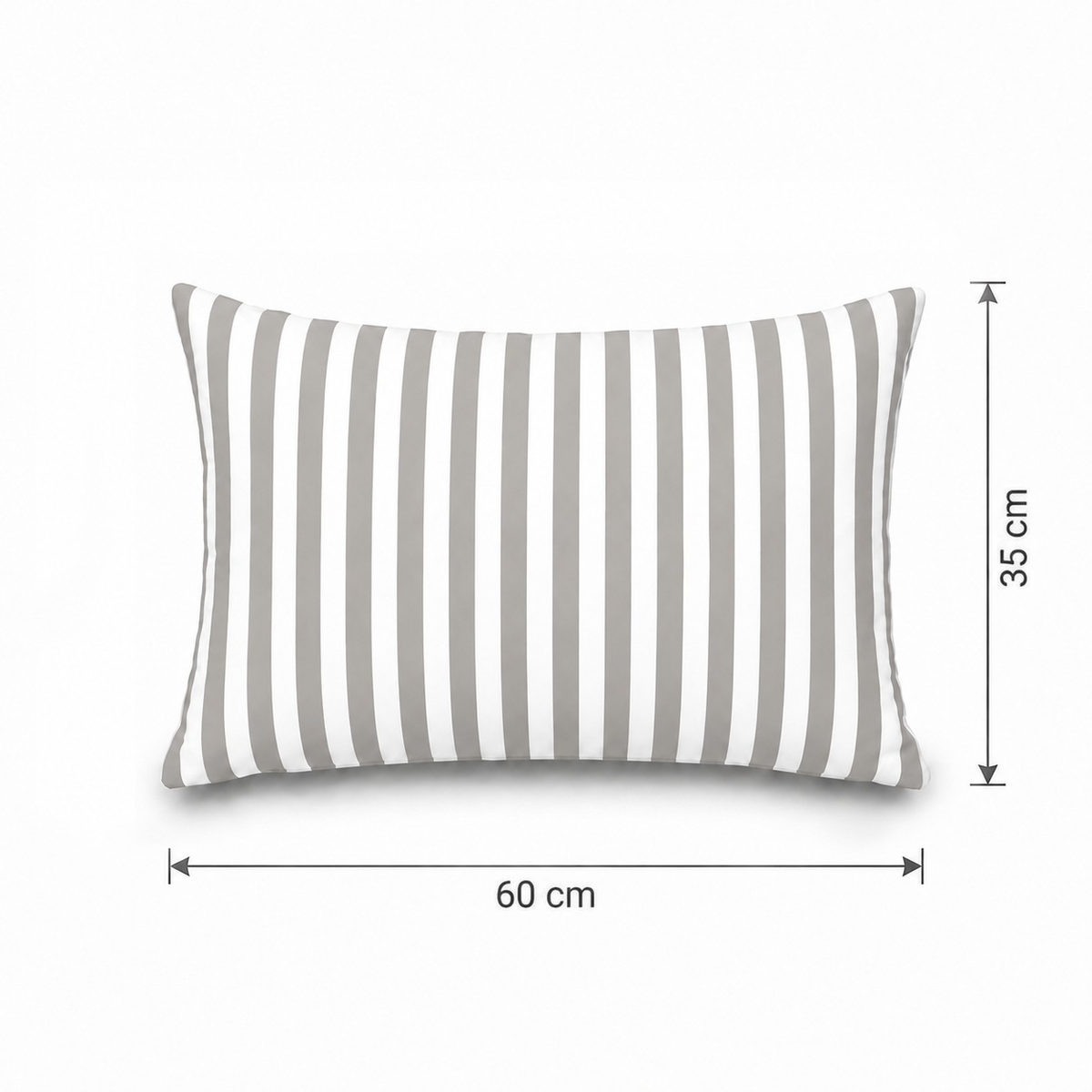 Lot de 2 Coussins d'Appoint Jardin 60x35 cm Rayure Gris Clair - Premium 270g Déhoussable – schema con le misure