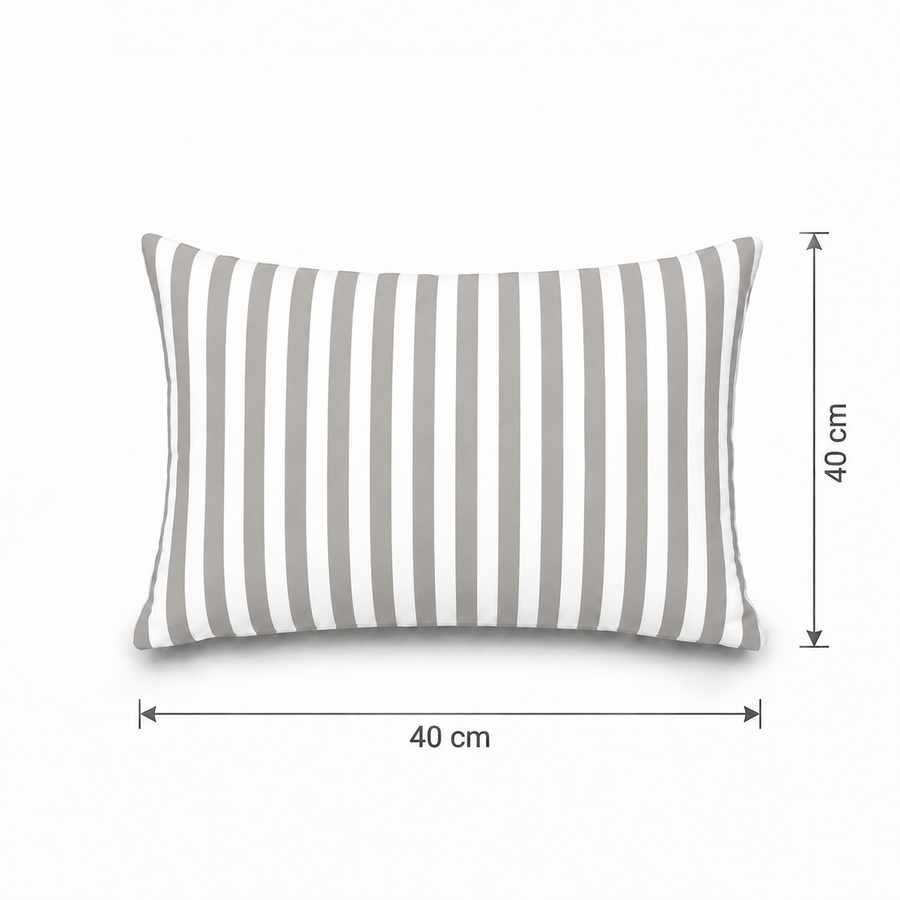 Set di 2 Cuscini Decorativi da Giardino 60x35 cm Righe Grigio Chiaro – foto 5