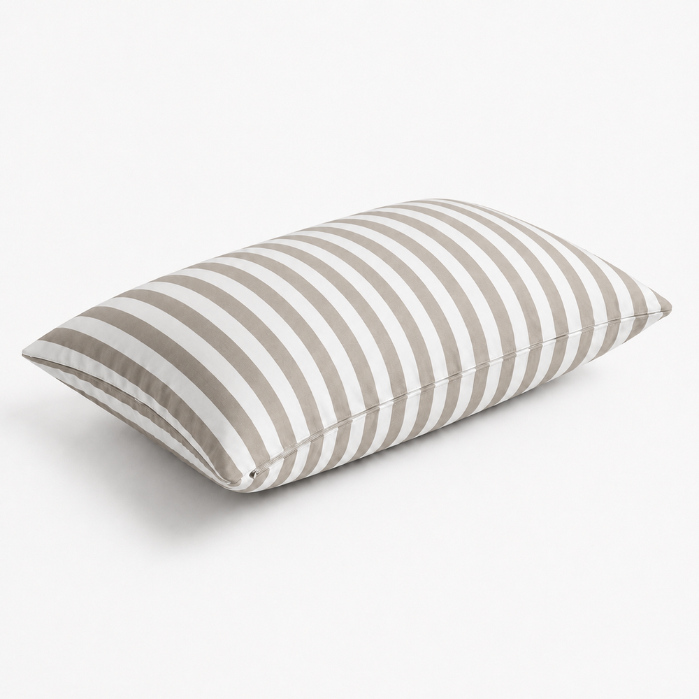 Set di 2 Cuscini Decorativi da Giardino 60x35 cm Righe Beige – foto 4