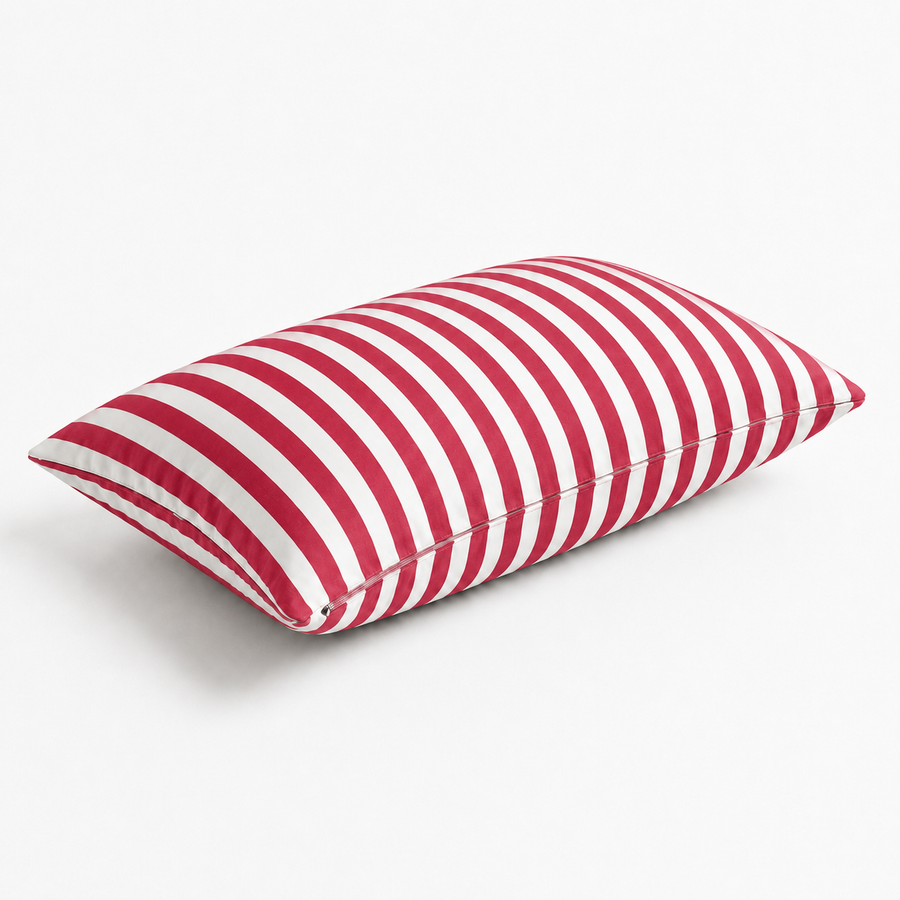 Set di 2 Cuscini Decorativi da Giardino 60x35 cm Righe Rosso – foto 4
