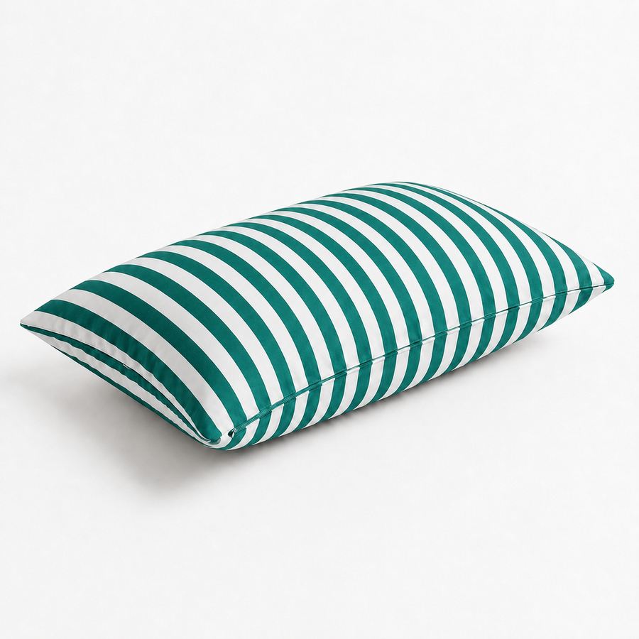Set di 2 Cuscini Decorativi da Giardino 60x35 cm Righe Verde – foto 4