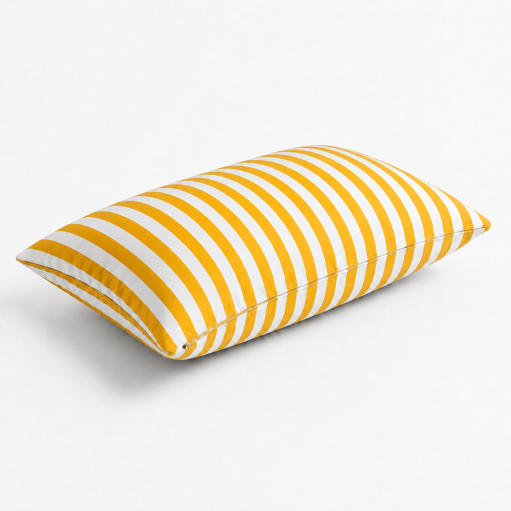 Set di 2 Cuscini Decorativi da Giardino 60x35 cm Righe Giallo – foto 4