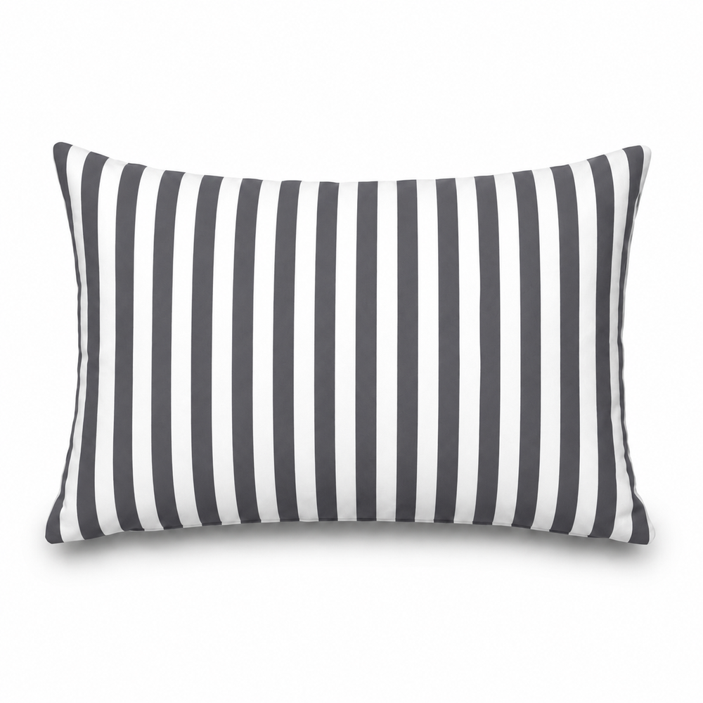 Set di 2 Cuscini Decorativi da Giardino 60x35 cm Righe Grigio Scuro – foto 6