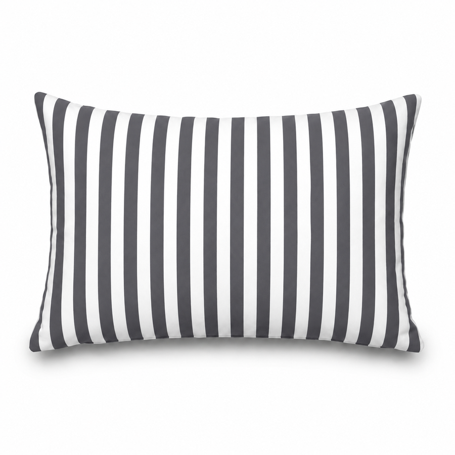 Set di 2 Cuscini Decorativi da Giardino 60x35 cm Righe Grigio Scuro – foto 6