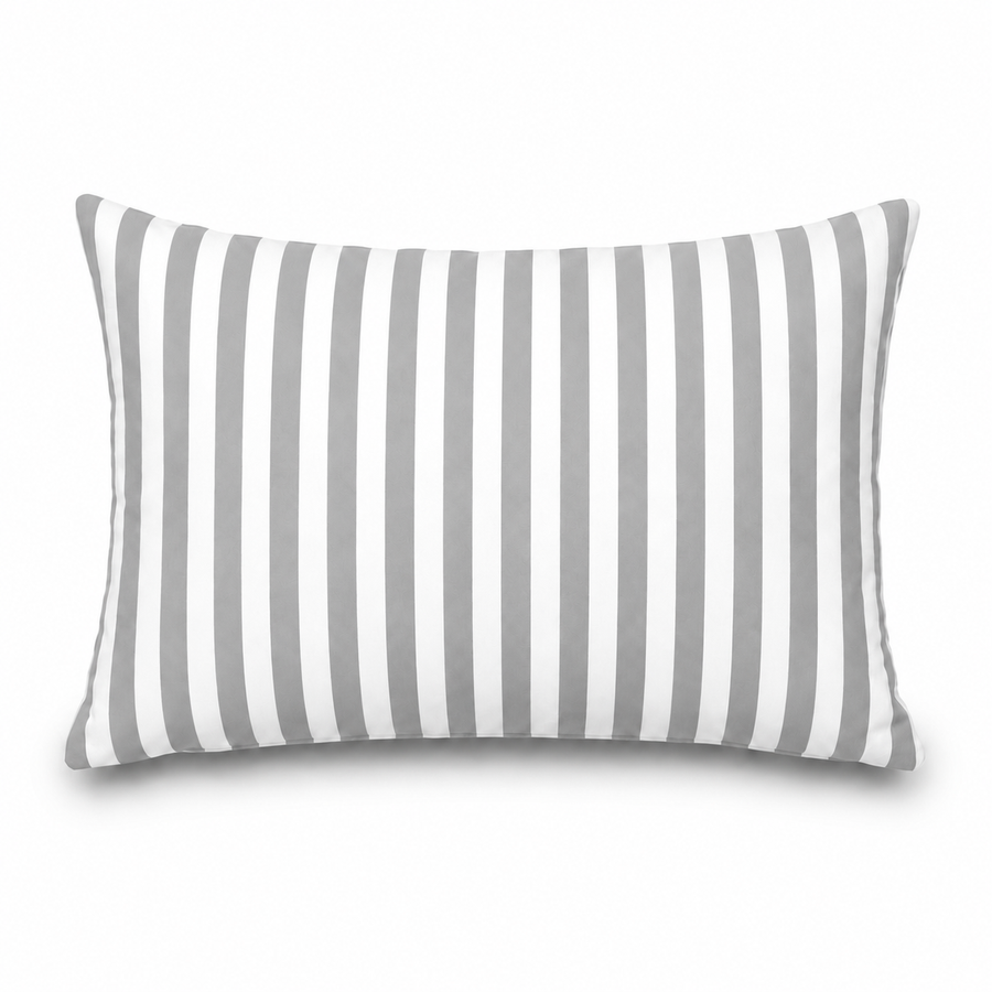 Set di 2 Cuscini Decorativi da Giardino 60x35 cm Righe Grigio Chiaro – foto 7