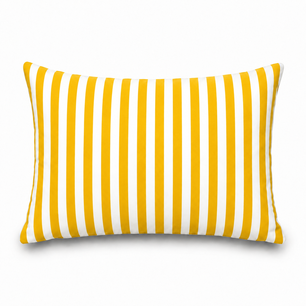 Set di 2 Cuscini Decorativi da Giardino 60x35 cm Righe Giallo – foto 6