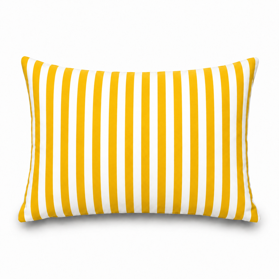 Set di 2 Cuscini Decorativi da Giardino 60x35 cm Righe Giallo – foto 6