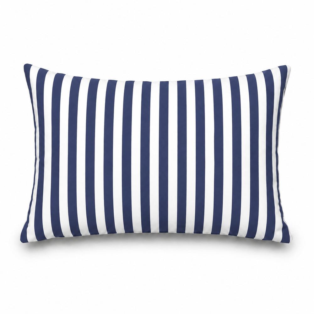 Set di 2 Cuscini Decorativi da Giardino 60x35 cm Righe Blu Navy – foto 6