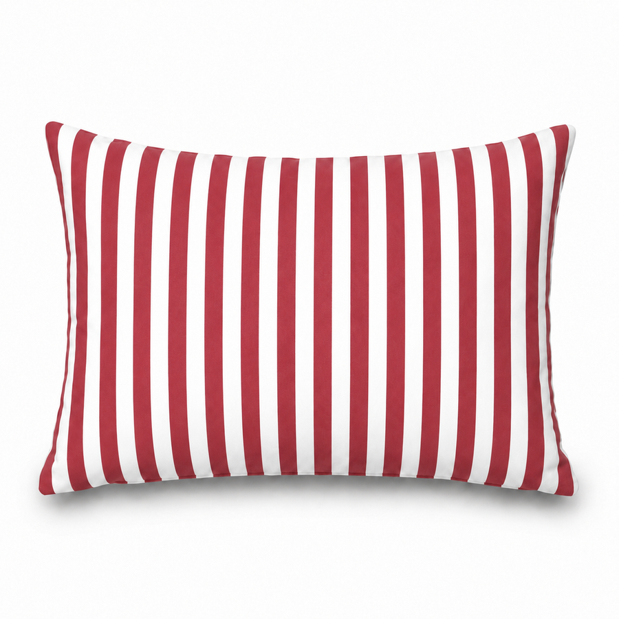 Set di 2 Cuscini Decorativi da Giardino 60x35 cm Righe Rosso – foto 7