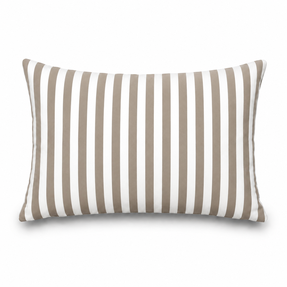 Set di 2 Cuscini Decorativi da Giardino 60x35 cm Righe Beige – foto 6