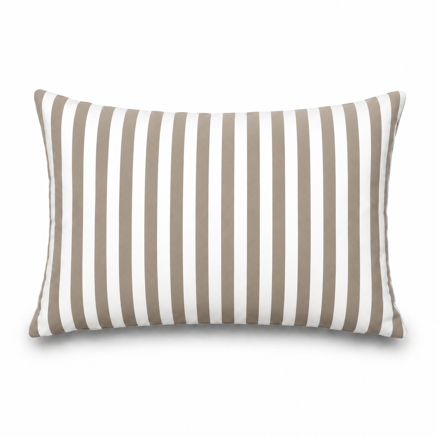 Set di 2 Cuscini Decorativi da Giardino 60x35 cm Righe Beige – foto 6