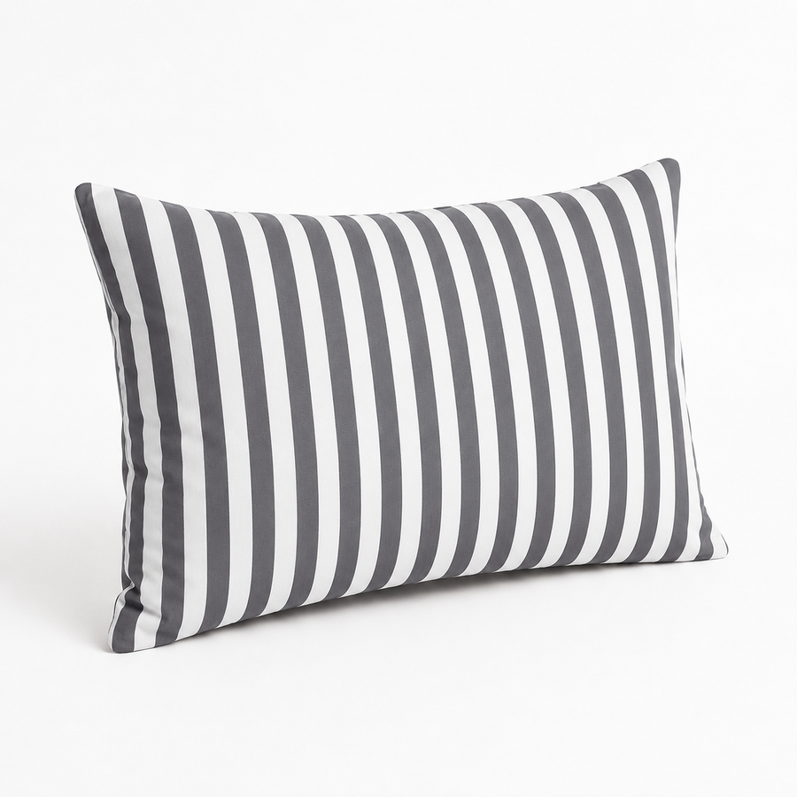 Set di 2 Cuscini Decorativi da Giardino 60x35 cm Righe Grigio Scuro – foto 4