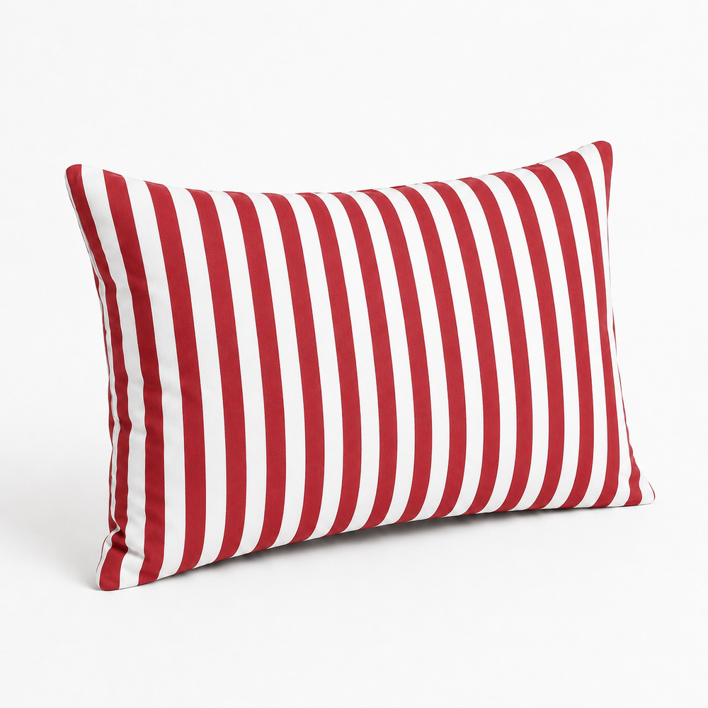 Set di 2 Cuscini Decorativi da Giardino 60x35 cm Righe Rosso – foto 6