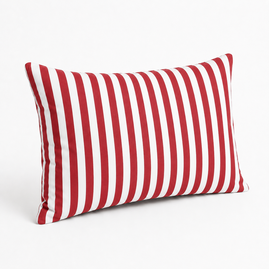 Set di 2 Cuscini Decorativi da Giardino 60x35 cm Righe Rosso – foto 6