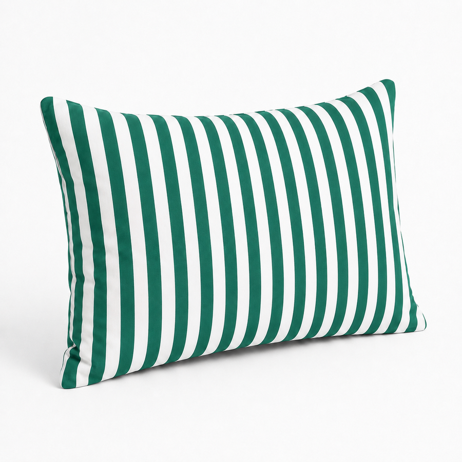 Set di 2 Cuscini Decorativi da Giardino 60x35 cm Righe Verde – foto 7