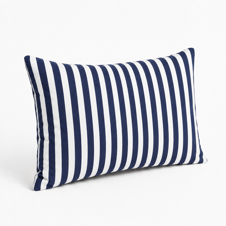 Set di 2 Cuscini Decorativi da Giardino 60x35 cm Righe Blu Navy – foto 7