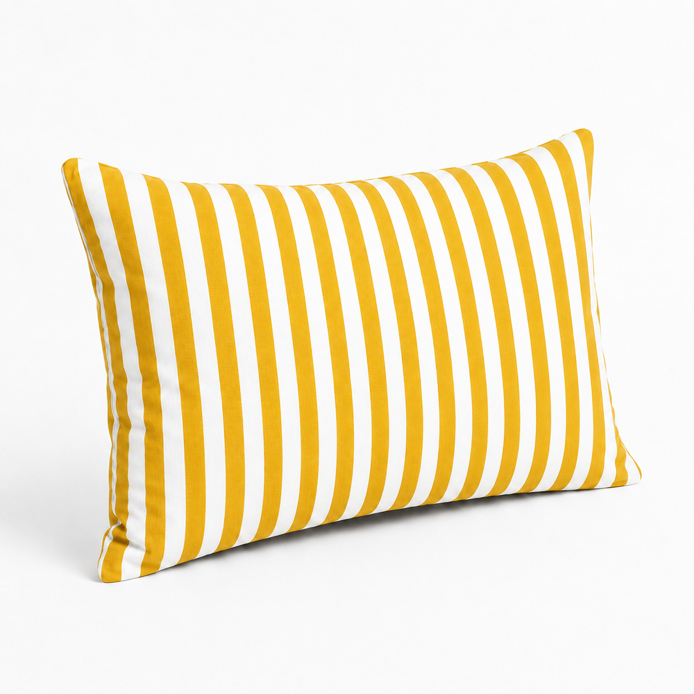 Set di 2 Cuscini Decorativi da Giardino 60x35 cm Righe Giallo – foto 7