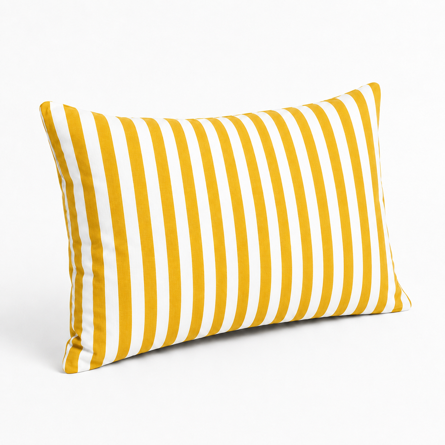 Set di 2 Cuscini Decorativi da Giardino 60x35 cm Righe Giallo – foto 7