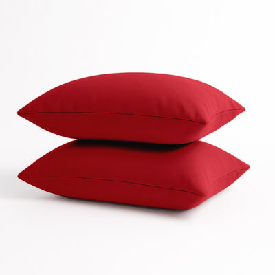 Coussin de décoration extérieur, déhoussable, lot de 2, 60x35cm - Rouge - Deco-arts.fr