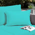 Coussin de décoration extérieur, déhoussable, lot de 2, 60x35cm - Bleu caraïbes - Deco-arts.fr