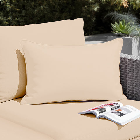 Cuscino da decorazione esterno, sfoderabile, set da 2, 60x35cm - Beige