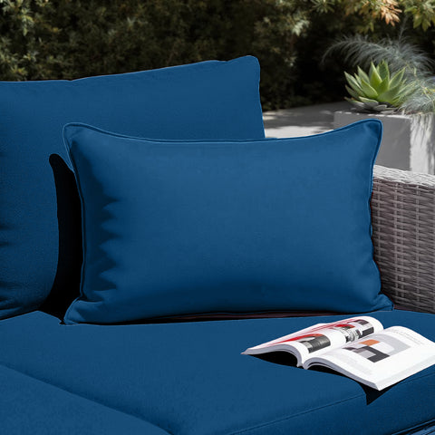 Cuscino da decorazione esterno, sfoderabile, set da 2, 60x35cm - Blu petrolio