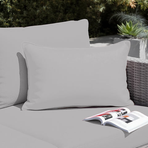 Cuscino da decorazione esterno, sfoderabile, set da 2, 60x35cm - Grigio ciottolo