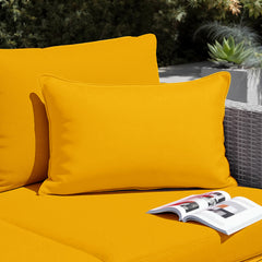 Set di 2 Cuscini d'Accento 60x35 Giallo - Decorazione Giardino & Sfoderabile