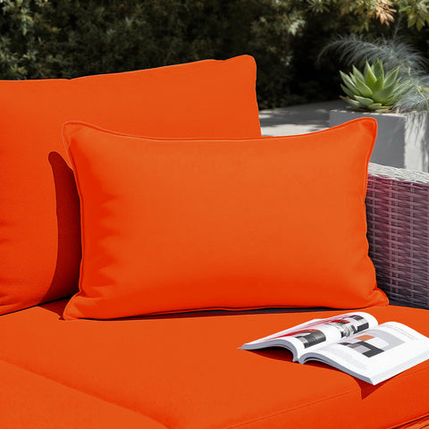 Cuscino da decorazione esterno, sfoderabile, set da 2, 60x35cm - Arancione