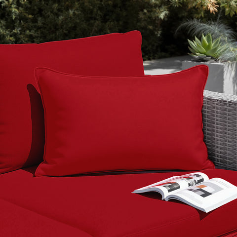 Cuscino da decorazione esterno, sfoderabile, set da 2, 60x35cm - Rosso