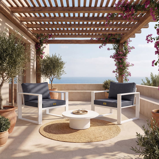 Ensemble Coussins Fauteuil 50x50 Gris Chiné - vue principale