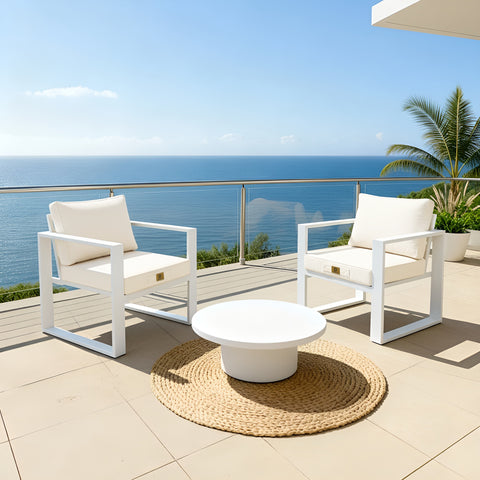 Cuscini per poltrona effetto lino sfoderabili 60x60cm bianco sporco