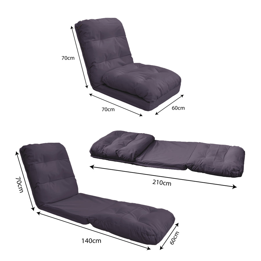 Poltrona da Pavimento Trasformabile Grigio Scuro – foto 4