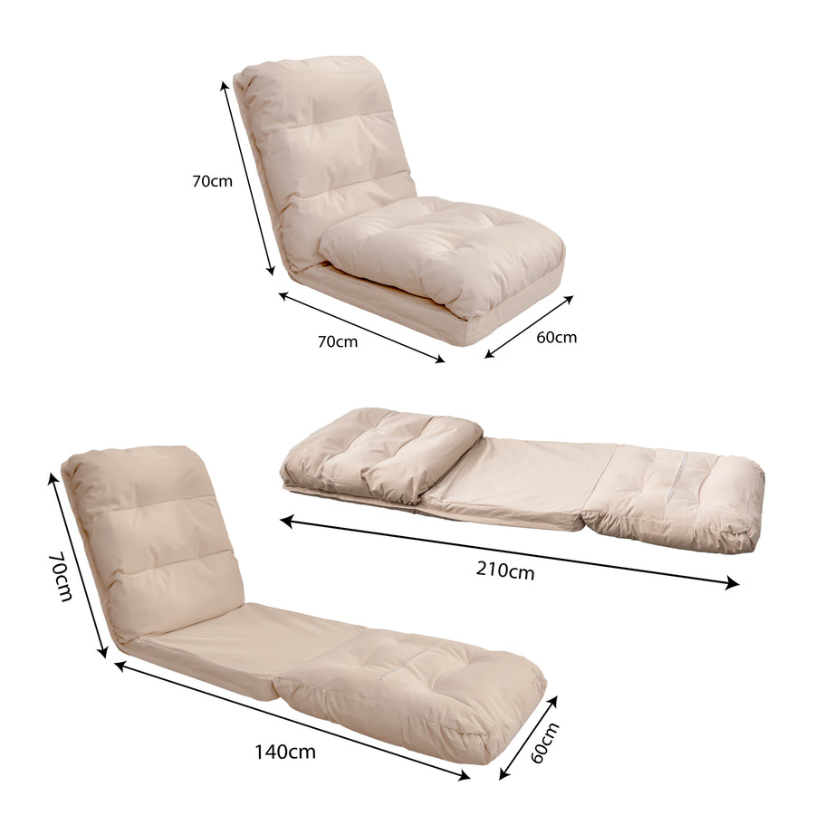 Poltrona da Pavimento Trasformabile Beige – foto 4