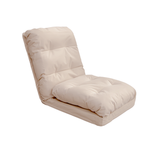 Poltrona da Pavimento Trasformabile Beige - 3 in 1 (Letto 210x60) & Schienale Regolabile