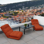 Coussin pour fauteuils et canapés Deco-arts.fr en terracotta, convertible en lit 210x60 cm avec dossier réglable.